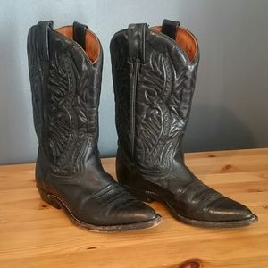 Vintage Cowboy Leather Black Boots size 5.5